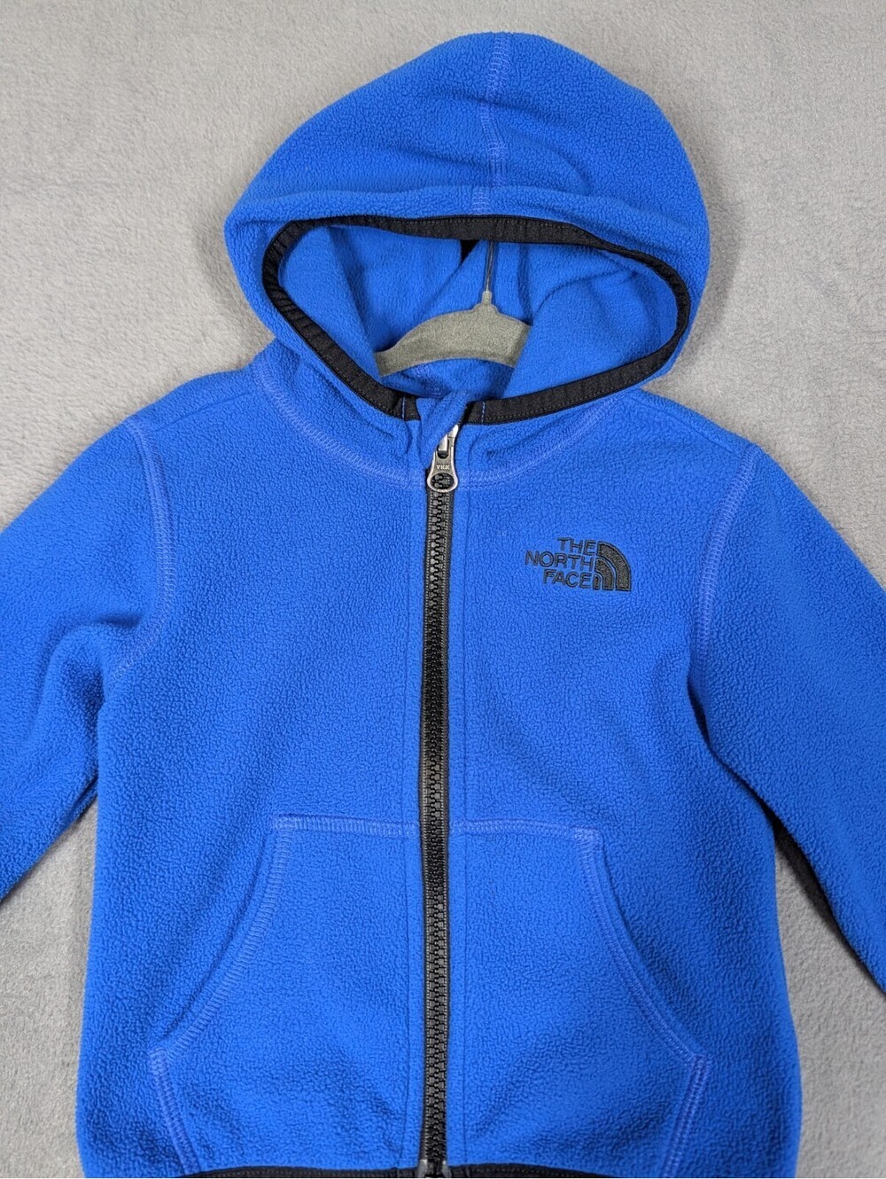 The North Face Unisex 6 12M Blue Fleece Full Zip Hooded Jacket Baby Outdoor Coat